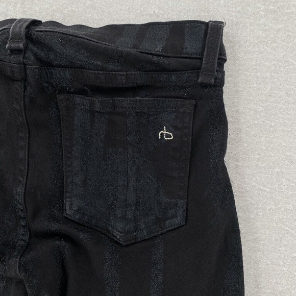 Rag & Bone Legging Jeans Size 27 Black‎ Waxed Skinny Textured Stretch Jegging - Picture 4 of 11